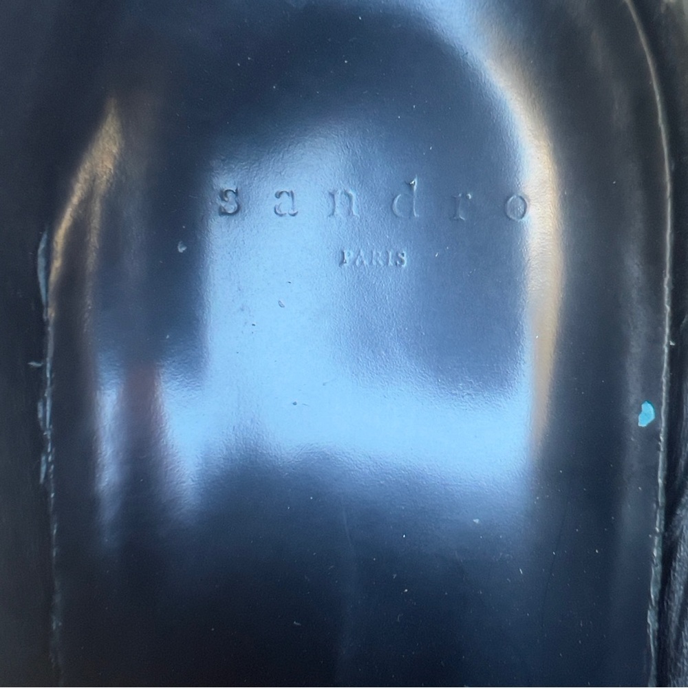 Sandro Paris leather sneakers Hermes red brown white soles 10.5 us - Picture 9 of 9